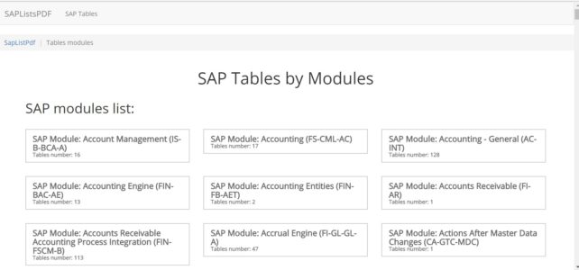 Repositório de tabelas SAP na web? Isso existe?